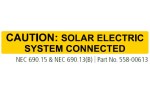 CAUTION: SOLAR ELECTRIC SYSTEM CONNECTED